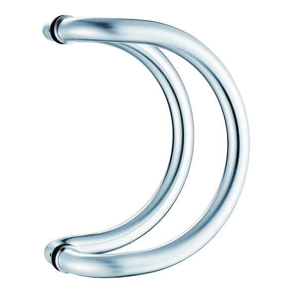 418/25/BB/300-02 • 300 x 25mm Ø• Polished Stainless • Format Grade 304 Back To Back Semi Circular Round Bar Pull Handles