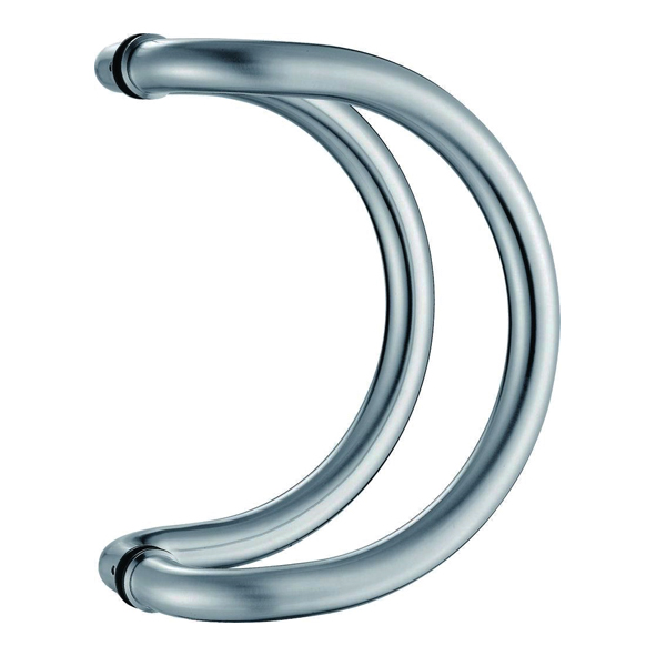 418/25/BB/300-04 • 300 x 25mm Ø • Satin Stainless • Format Grade 304 Back To Back Semi Circular Round Bar Pull Handles