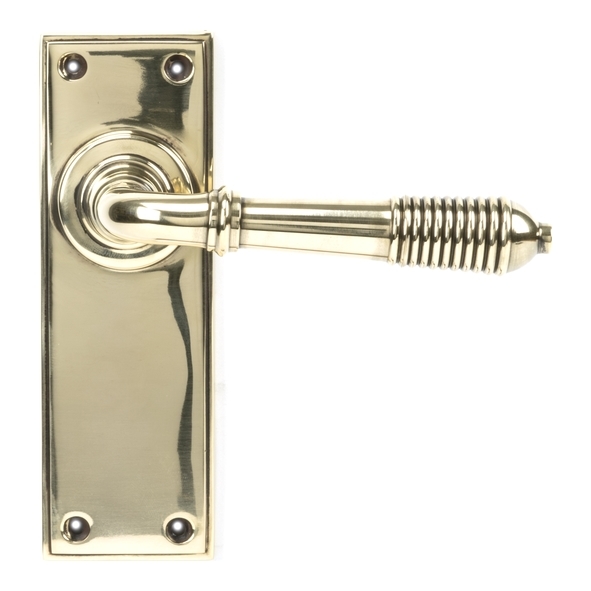 33083 • 152 x 50 x 8mm • Aged Brass • From The Anvil Reeded Lever Latch Set