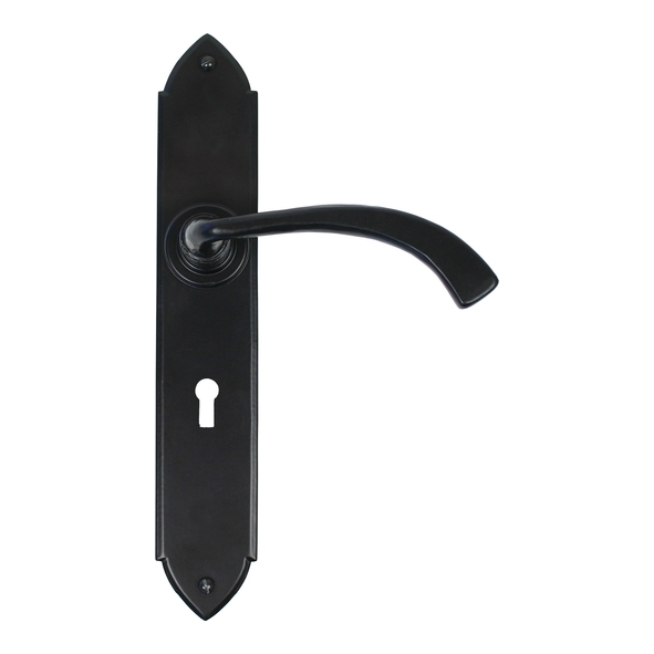 33136 • 248 x 44 x 5mm • Black • From The Anvil Gothic Curved Sprung Lever Lock Set