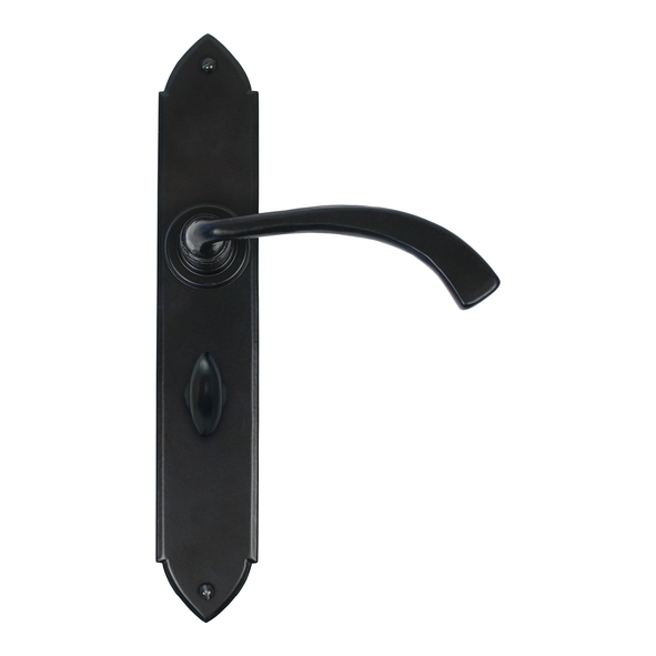 33138 • 248 x 44 x 5mm • Black • From The Anvil Gothic Curved Sprung Lever Bathroom Set