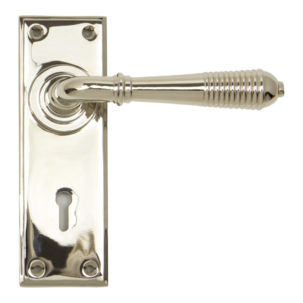 33324 • 152 x 50 x 8mm • Polished Nickel • From The Anvil Reeded Lever Lock Set