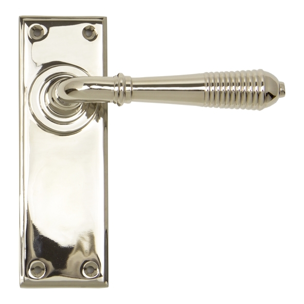 33325 • 152 x 50 x 8mm • Polished Nickel • From The Anvil Reeded Lever Latch Set