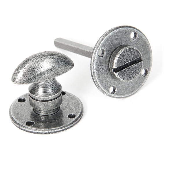 33383 • 41 x 3mm • Pewter Patina • From The Anvil Round Bathroom Thumbturn