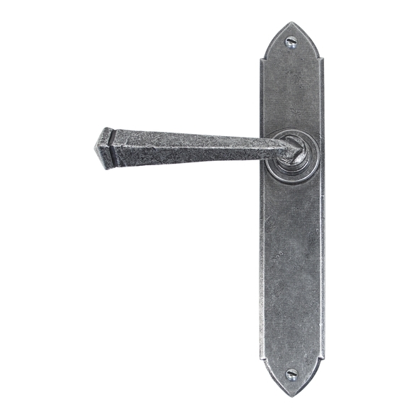 33601 • 248 x 44 x 5mm • Pewter Patina • From The Anvil Gothic Lever Latch Set