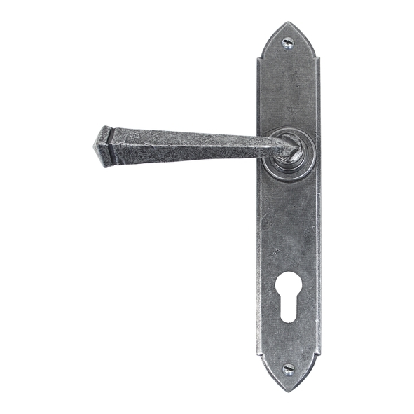 33604 • 248 x 44 x 5mm • Pewter Patina • From The Anvil Gothic Lever Espag. Lock Set