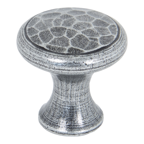 33705 • 20mm • Pewter Patina • From The Anvil Hammered Cabinet Knob - Small