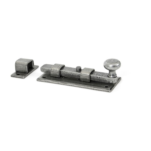 33720 • 91 x 36 x 3mm • Pewter Patina • From The Anvil Straight Knob Bolt