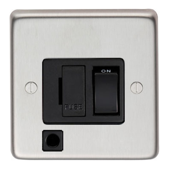 34210/1 • 86mm x 86mm x 7mm • Satin Stainless • From The Anvil 13 Amp Switched Fuse + Flex