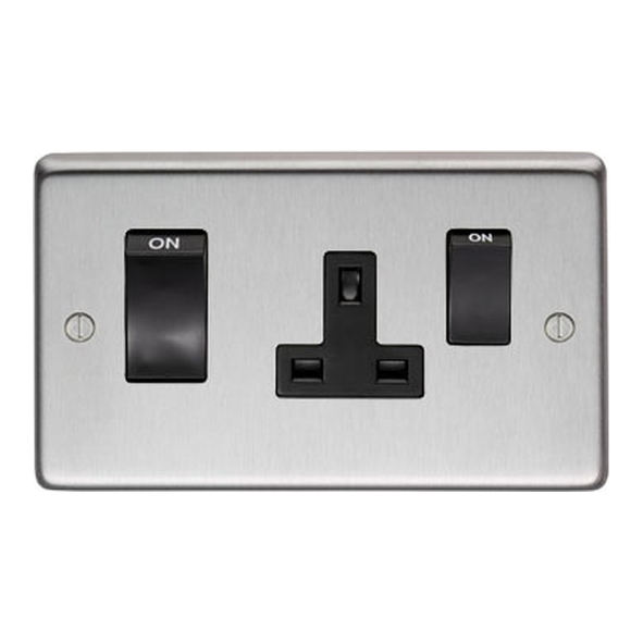 34226/1 • 146 x 86 x 7mm • Satin Stainless • From The Anvil 45 Amp Switch & Socket