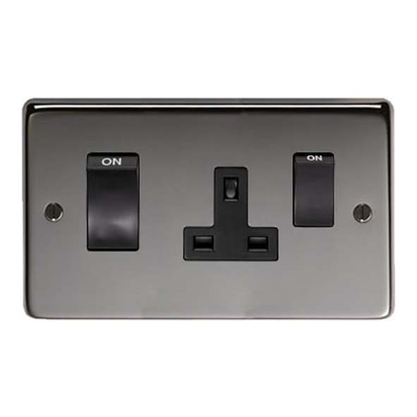 34226 • 146mm x 86mm x 7mm • Black Nickel • From The Anvil 45 Amp Switch & Socket