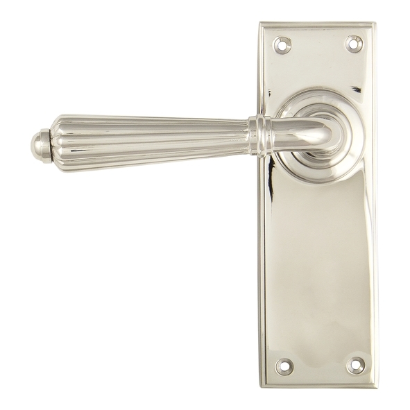 45323 • 152 x 50 x 8mm • Polished Nickel • From The Anvil Hinton Lever Latch Set