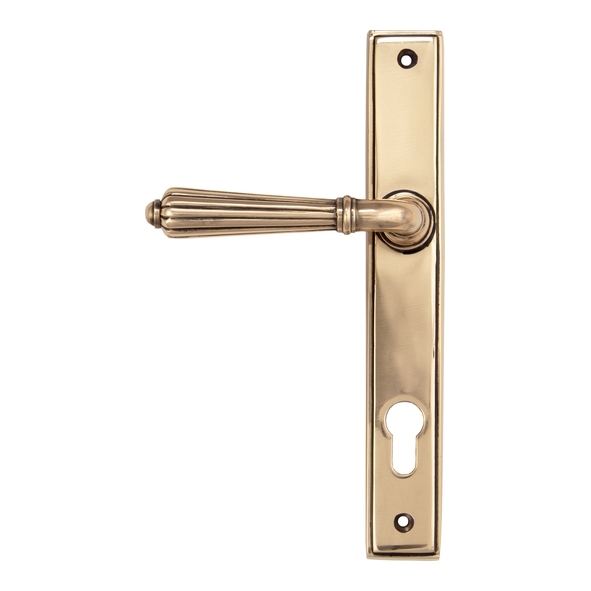 45338 • 244 x 36 x 13mm • Polished Bronze • From The Anvil Hinton Slimline Lever Espag. Lock Set