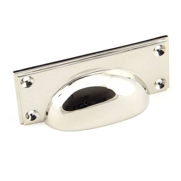 45401 • 100 x 42mm • Polished Nickel • From The Anvil Art Deco Drawer Pull
