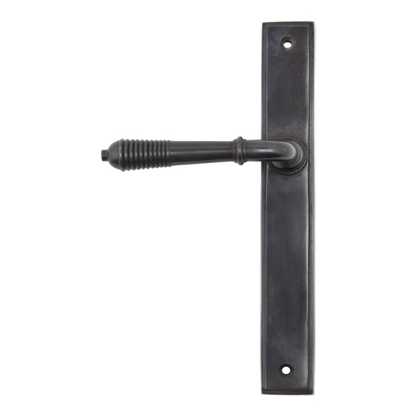 45427 • 244 x 36 x 13mm • Aged Bronze • From The Anvil Reeded Slimline Lever Latch Set