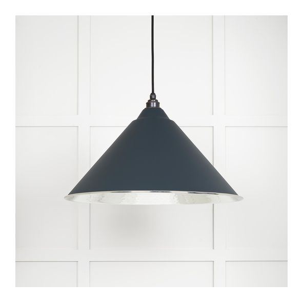 45433SO • 510mm • Hammered Nickel & Soot • From The Anvil Hockley Pendant