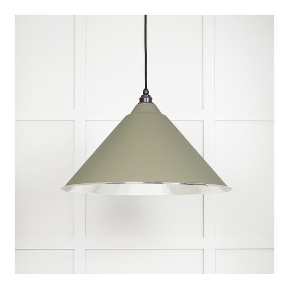 45433TU • 510mm • Hammered Nickel & Tump • From The Anvil Hockley Pendant