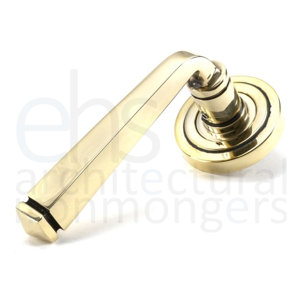 45612 • 53 x 8mm • Aged Brass • From The Anvil Avon Round Lever on Rose Set [Art Deco]