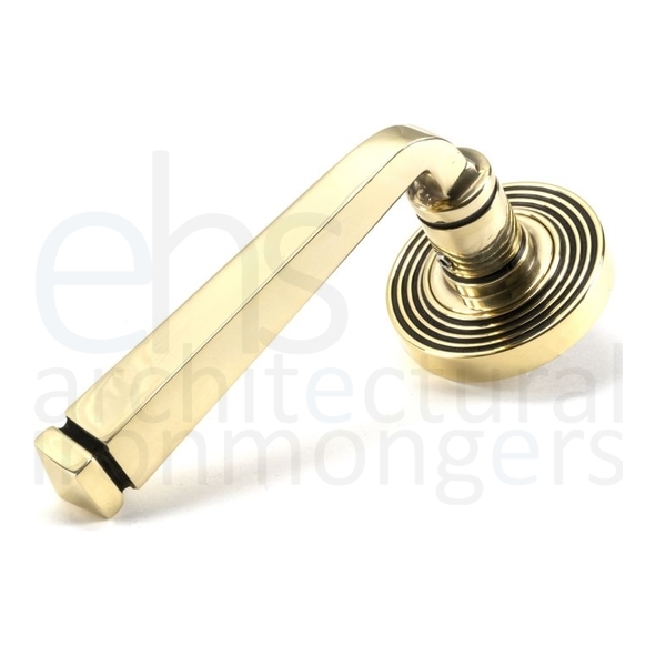 45613 • 53 x 8mm • Aged Brass • From The Anvil Avon Round Lever on Rose Set [Beehive]