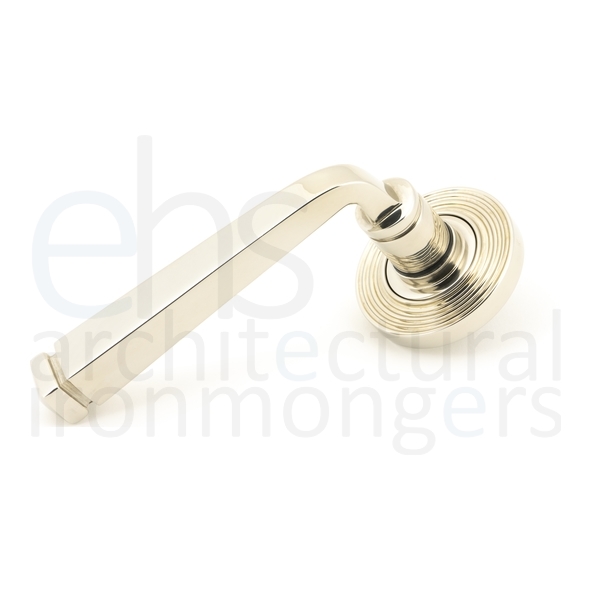 45621 • 53 x 8mm • Polished Nickel • From The Anvil Avon Round Lever on Rose Set [Beehive]