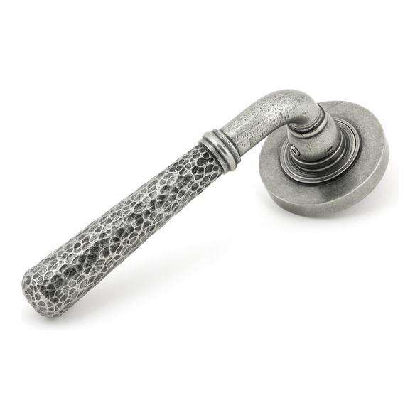 45655  53 x 8mm  Pewter Patina  From The Anvil Hammered Newbury Lever on Rose Set [Plain]