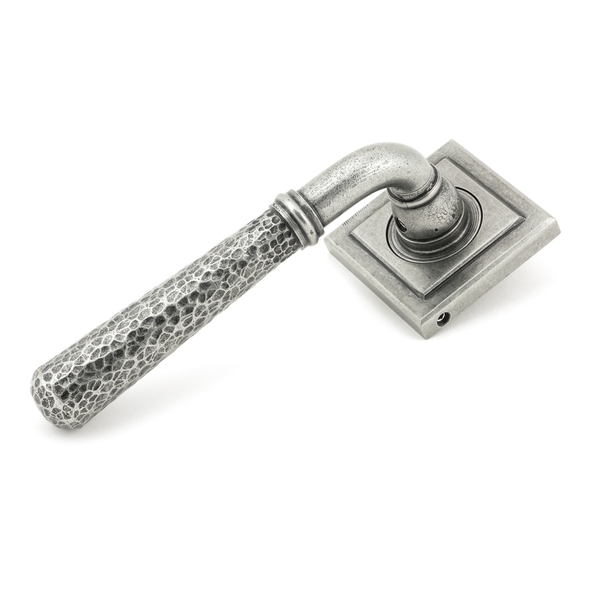 45658 • 53 x 53 x 8mm • Pewter Patina • From The Anvil Hammered Newbury Lever on Rose Set [Square]