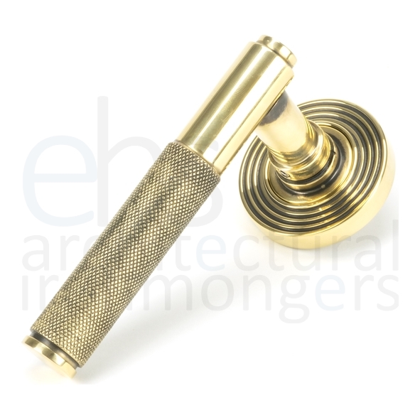 45661 • 53 x 8mm • Aged Brass • From The Anvil Brompton Lever on Rose Set [Beehive]