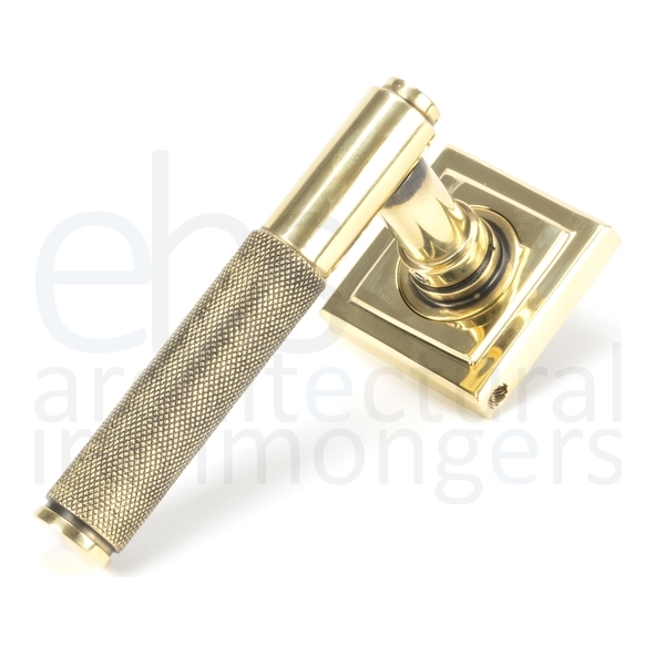 45662 • 53 x 53 x 8mm • Aged Brass • From The Anvil Brompton Lever on Rose Set [Square]