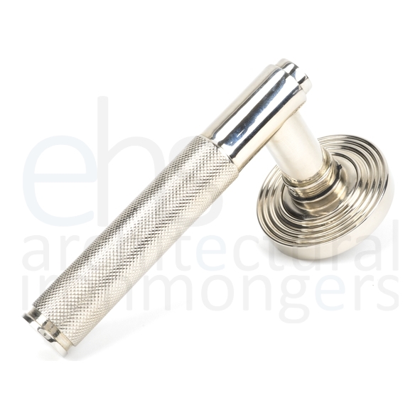 45669 • 53 x 8mm • Polished Nickel • From The Anvil Brompton Lever on Rose Set [Beehive]
