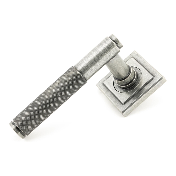 45682 � 53 x 53 x 8mm � Pewter Patina � From The Anvil Brompton Lever on Rose [Square]