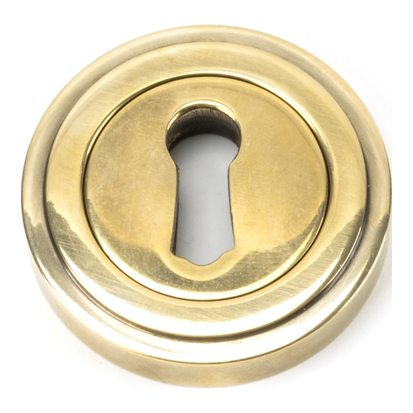 45684  53mm  Aged Brass  From The Anvil Round Escutcheon [Art Deco]