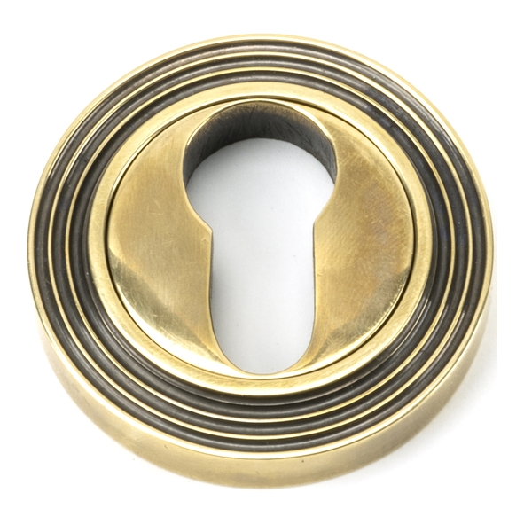 45709 • 53mm • Aged Brass • From The Anvil Round Euro Escutcheon [Beehive]
