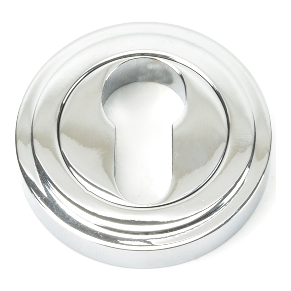 45712  53mm  Polished Chrome  From The Anvil Round Euro Escutcheon [Art Deco]