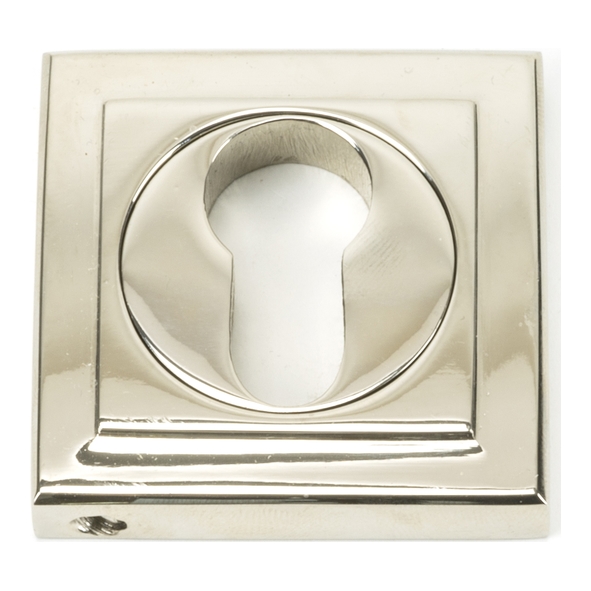 45718  53 x 53mm  Polished Nickel  From The Anvil Round Euro Escutcheon [Square]