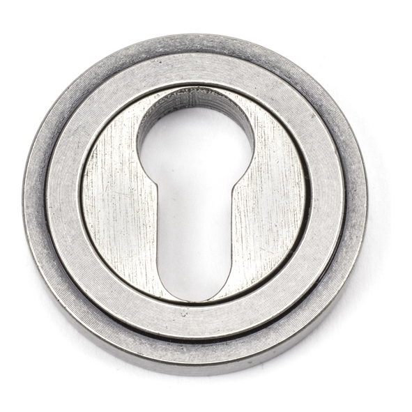45728 • 53mm • Pewter Patina • From The Anvil Round Euro Escutcheon [Art Deco]