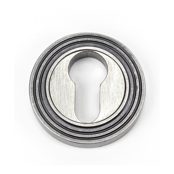 45729  53mm  Pewter Patina  From The Anvil Round Euro Escutcheon [Beehive]