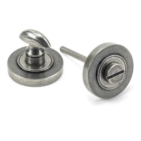 45751  53 x 8mm  Pewter Patina  From The Anvil Round Thumbturn Set [Plain]