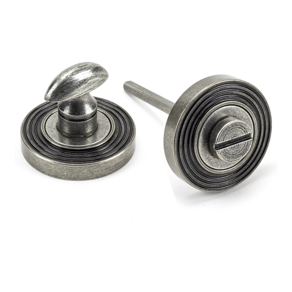 45753 • 53 x 8mm • Pewter Patina • From The Anvil Round Thumbturn Set [Beehive]