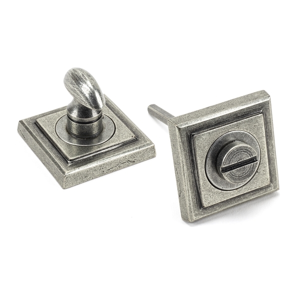 45754 • 53 x 53 x 8mm • Pewter Patina • From The Anvil Round Thumbturn Set [Square]