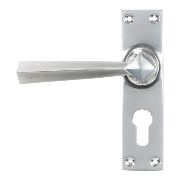 45763 • 148 x 39 x 8mm • Satin Chrome • From The Anvil Straight Lever Euro Lock Set