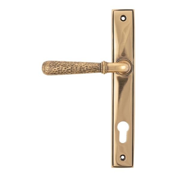45774 • 244mm x 36mm x 13mm • Polished Bronze • From The Anvil Hammered Newbury Slimline Espag. Lock Set