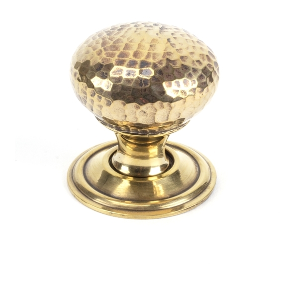 46021 • 32mm • Aged Brass • From The Anvil Hammered Mushroom Cabinet Knob