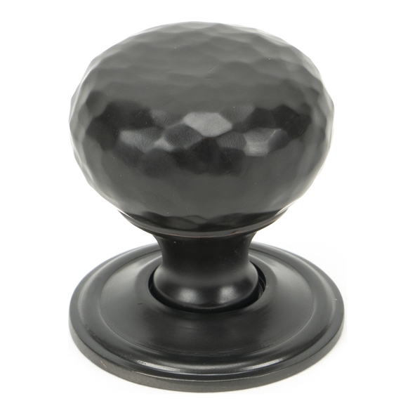 46024 • 32mm • Aged Bronze • From The Anvil Hammered Mushroom Cabinet Knob