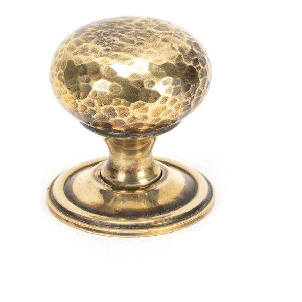 46026 • 38mm • Aged Brass • From The Anvil Hammered Mushroom Cabinet Knob