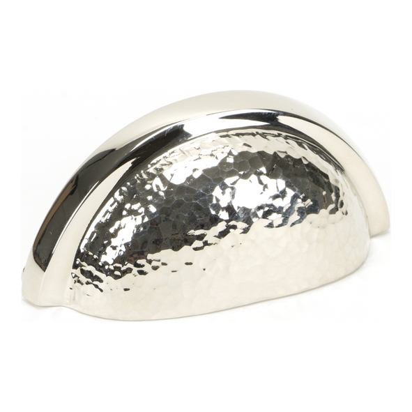 46042 • 85 x 40mm • Polished Nickel • From The Anvil Hammered Regency Concealed Drawer Pull