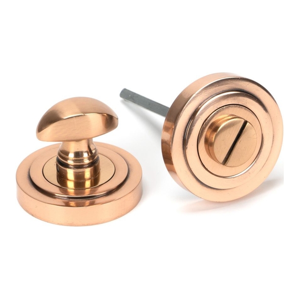 46110  53 x 8mm  Polished Bronze  From The Anvil Round Thumbturn [Art Deco]