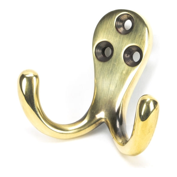 46296 • 44 x 25mm • Aged Brass • From The Anvil Celtic Double Robe Hook