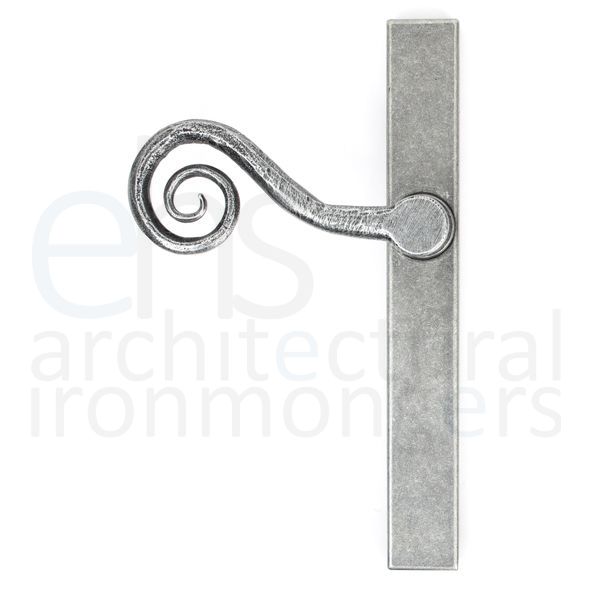 46398L  242 x 32 x 13mm  Pewter Patina  From The Anvil Monkeytail Slimline Lever Espag. Latch Set - LH
