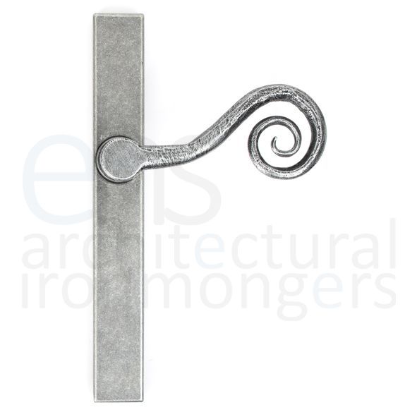 46398R • 242 x 32 x 13mm • Pewter Patina • From The Anvil Monkeytail Slimline Lever Espag. Latch - RH