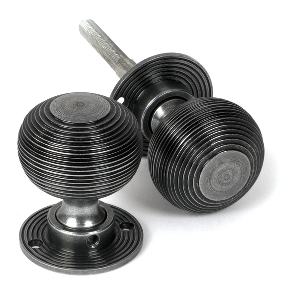46403 � 50mm � Pewter Patina � From The Anvil Heavy Beehive Mortice / Rim Knob Set
